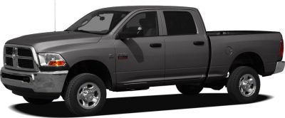 Side profile of a heavy-duty extended crew cab pickup truck.