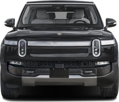 Front view with unique LED headlights and horizontal light bar