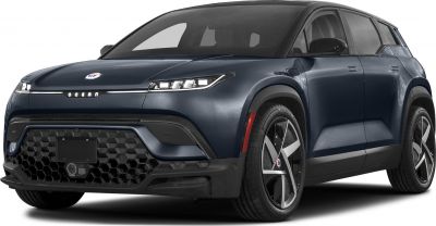 Front view with LED headlights and hexagonal grille design