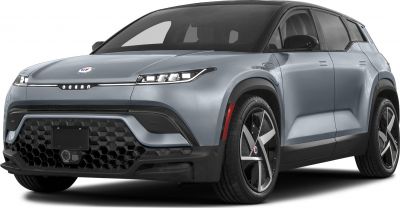 Electric SUV front end with aerodynamic side profile and modern headlights