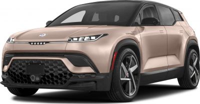 Front-side view with honeycomb grille and LED headlights