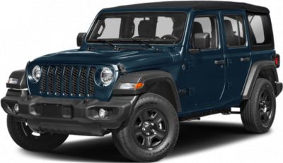 Front side view of 2024 Wrangler IV Unlimited JL facelift