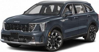 Front and side view of modern SUV with LED headlights and distinctive grille