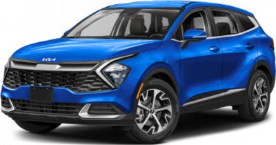 Front view of SUV with modern grille and aerodynamic lines