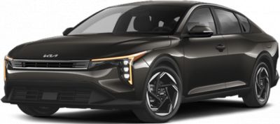 Front and side view with LED daytime running lights and alloy wheels