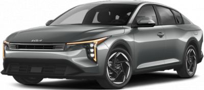 Front view of sedan with LED headlights and alloy wheels