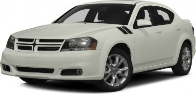 White sedan with dual black hood stripes and prominent front grille