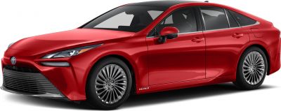 Front side view of a luxury sedan with sleek headlamps and alloy wheels