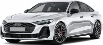 Front three-quarter view of a sporty luxury wagon with aggressive grille and sporty wheels