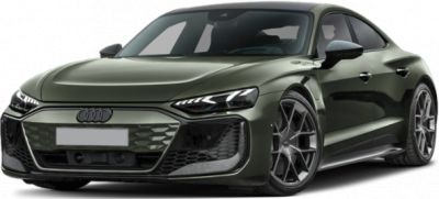 Electric luxury sports sedan with aggressive front and LED headlights