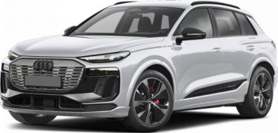 Front three-quarter view of an electric SUV with sporty wheels