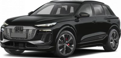 Black electric SUV with LED headlights and modern front grille