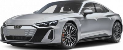 Silver electric sedan with aggressive front and sporty wheels