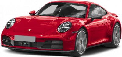 Red sports coupe with aerodynamic design and round headlights