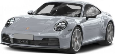 Front view of a sleek sports car with aerodynamic bumper and round headlights