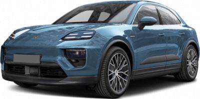 Front-side view of an electric SUV with LED headlights and aerodynamic design.