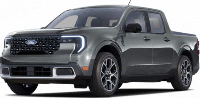 Front grille with illuminated LED headlights and modern pickup design