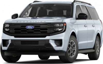 Front view of SUV with bold grille and sleek LED headlights