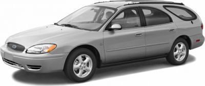Front side profile of a station wagon with five-spoke wheels and smooth body lines