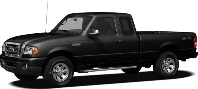 Side view of a black extended cab pickup truck with chrome wheels.