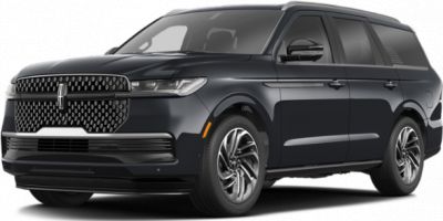 Black luxury SUV with bold grille and sleek headlights