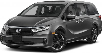 Front grille and aerodynamic side profile of a modern minivan