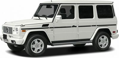 White boxy SUV with V8 engine and rugged off-road styling