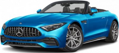 Luxury convertible with LED headlights and vertical slat front grille