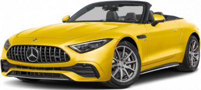 Yellow convertible with modern grille and sporty design