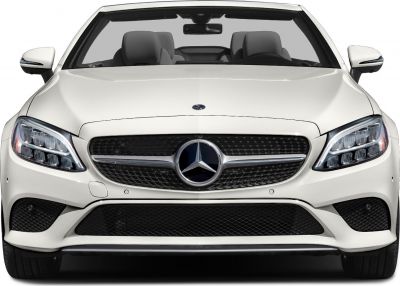 Front view with LED headlights and prominent grille