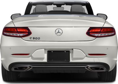 Rear view with dual exhausts and LED tail lights