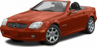 Red convertible with sleek headlights and alloy wheels