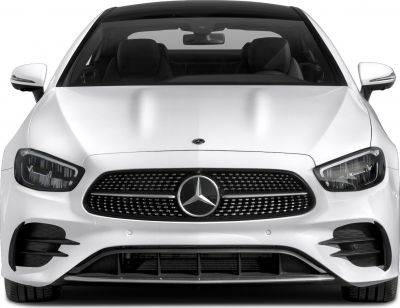 Front grille and LED headlights of a coupe