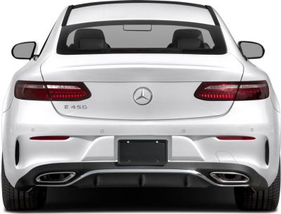 LED tail lights and dual exhaust on coupe rear