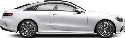 Sleek coupe side profile with alloy wheels and streamlined design