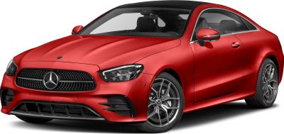 Red sporty coupe with LED headlights and alloy wheels