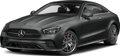 Sleek coupe front with LED headlights and sporty alloy wheels