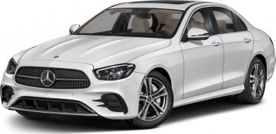 Front grille and LED headlights with alloy wheels of a luxury sedan