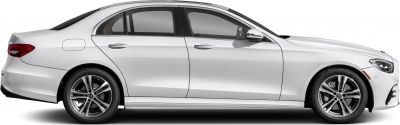 Luxury sedan side profile with modern alloy wheels and streamlined design
