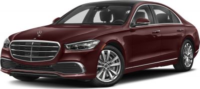 Luxury sedan with prominent grille and alloy wheels