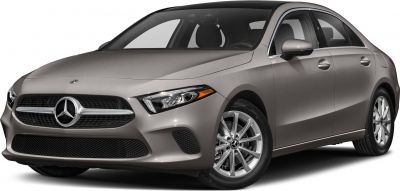 Sleek sedan with mesh grille and modern headlights