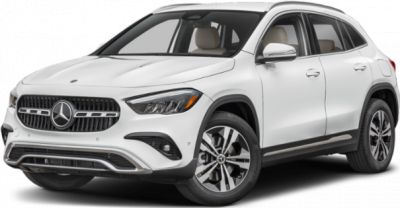 Front view of white compact SUV with modern grille and alloy wheels