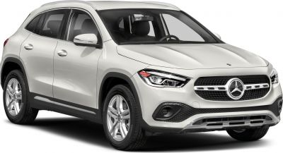 Front side view of a modern compact SUV with distinctive headlights and alloy wheels.