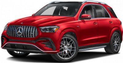Front fascia and side profile of a red SUV with prominent grille and alloy wheels
