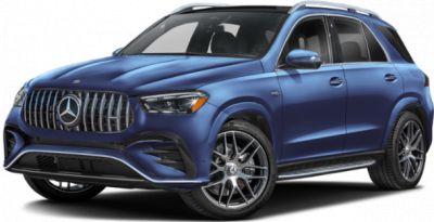 Front and side view of blue luxury SUV with AMG grille and sleek headlights