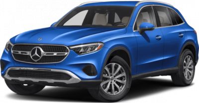 Front grille, headlights, and side profile of blue SUV