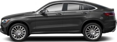 Sleek SUV coupe side view with stylish alloy wheels and smooth aerodynamic design.