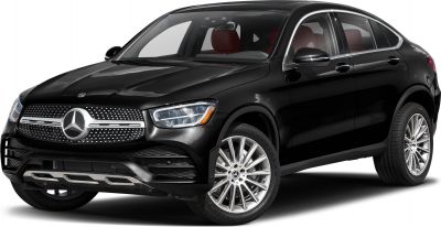 Sleek black coupe SUV with distinctive grille and alloy wheels