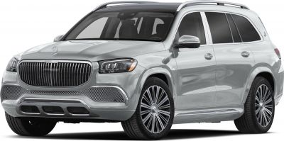 Luxury SUV front with vertical slat grille and LED headlights.