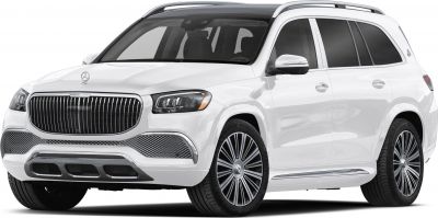 White luxury SUV with vertical grille and multi-spoke alloy wheels